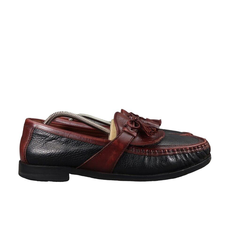 Johnston & Murphy Shoes Mens 10 Loafers Tassel Fringe Moccasin Leather Classic - Picture 2 of 13
